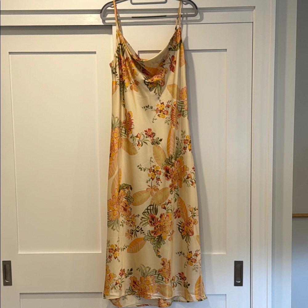 Dress Forum Yellow Slip Midi Dress Spaghetti Strap